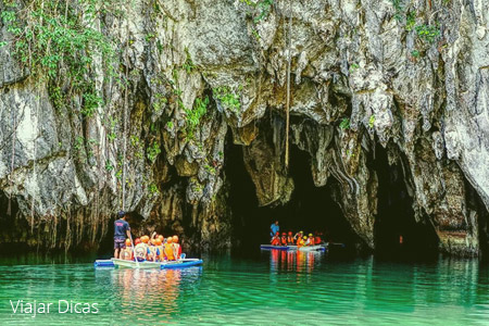 Rio subterrâneo Puerto Princesa Filipinas